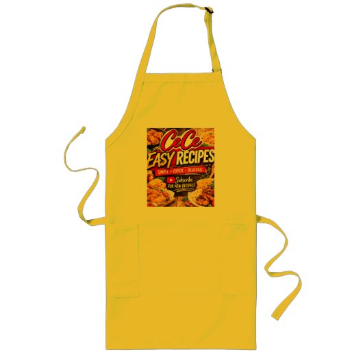 Cece Easy Recipes Apron Lang Schort (Voorkant)