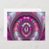 CECELY ~ PINK 3D Fractal Design ~ Briefkaart (Voorkant / Achterkant)