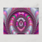 CECELY ~ PINK 3D Fractal Design ~ Briefkaart (Voorkant)
