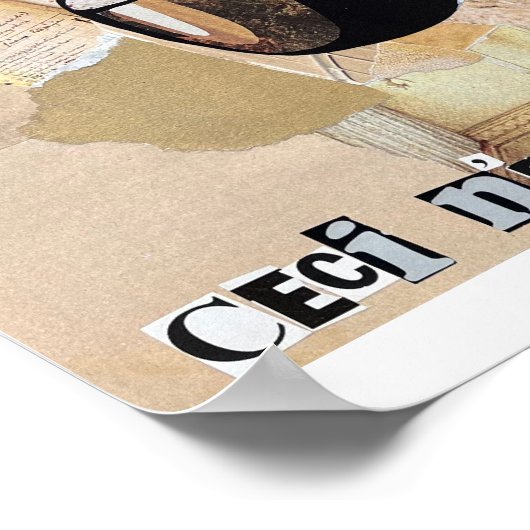 "Ceci n'est pas une pipe" geïnspireerde collage Poster (Hoek)