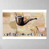 "Ceci n'est pas une pipe" geïnspireerde collage Poster (Voorkant)
