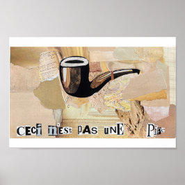 "Ceci n'est pas une pipe" geïnspireerde collage Poster