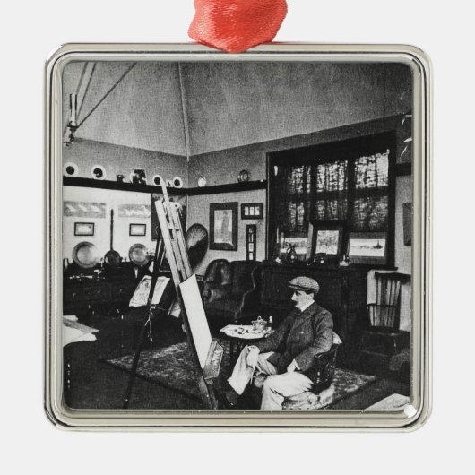 Cecil Aldin in zijn studio Metalen Ornament (Voorkant)