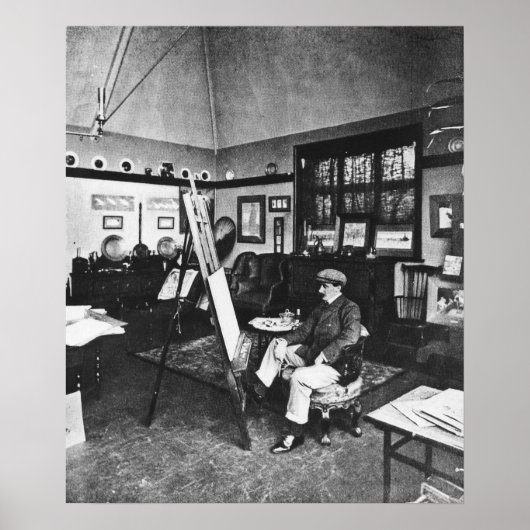 Cecil Aldin in zijn studio Poster (Voorkant)