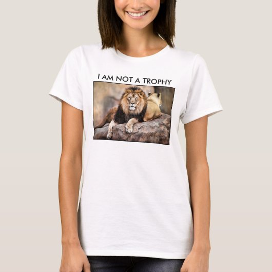Cecil de leeuw die ik ben geen trofee t-shirt (Voorkant)