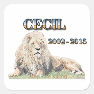 Cecil de Lion Vierkante Sticker