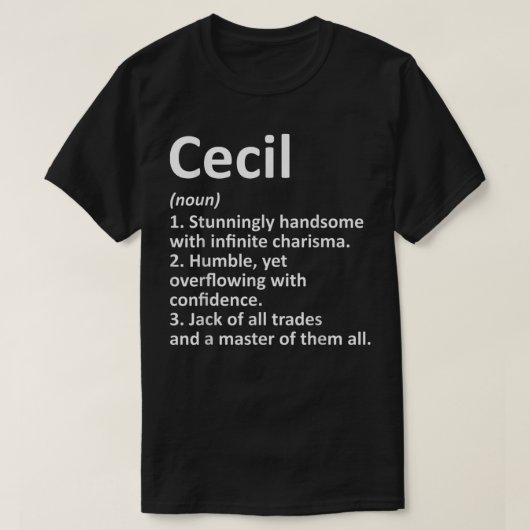 CECIL Definition Personal Name Funny Birthday T-shirt (Design voorkant)