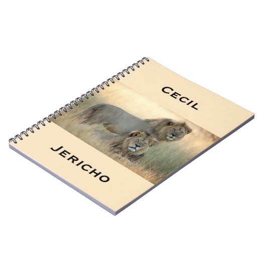 Cecil en Jericho Brother Lions uit Afrika Notitieboek (Linkerzijde)