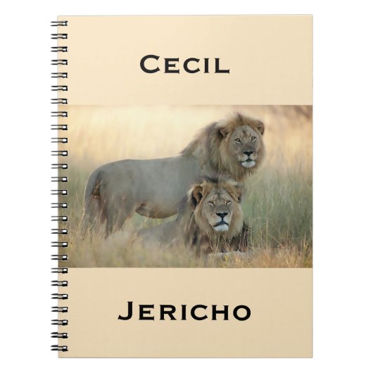 Cecil en Jericho Brother Lions uit Afrika Notitieboek (Voorkant)