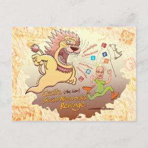 Cecil the Lion's Social Networks Revenge Briefkaart