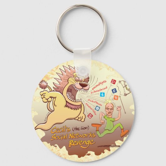 Cecil the Lion's Social Networks Revenge Sleutelhanger (Voorkant)