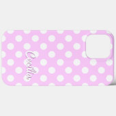 Cecilia Name Sjabloon Pink and White Polka Dots Case-Mate iPhone Case (Achterkant (horizontaal))