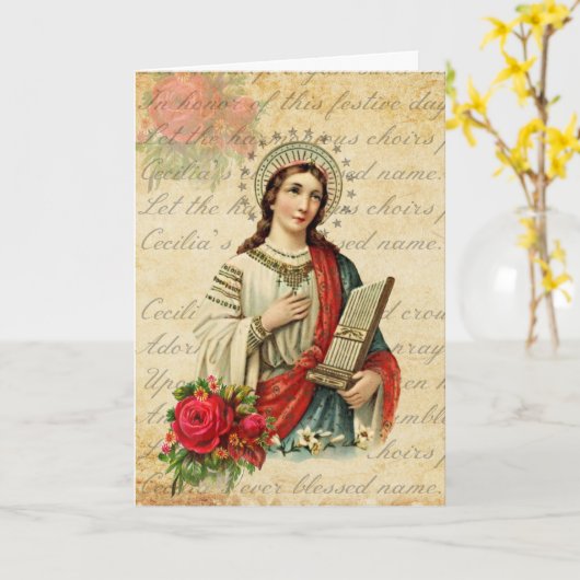 Cecilia Patrones van religieuze musici Kaart (Gele Bloem)