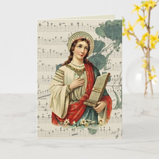 Cecilia Patrones van religieuze musici Kaart (Gele Bloem)