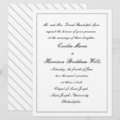 Cecilia: Traditionele bruiloft uitnodiging (zwart) (Voorkant / Achterkant)