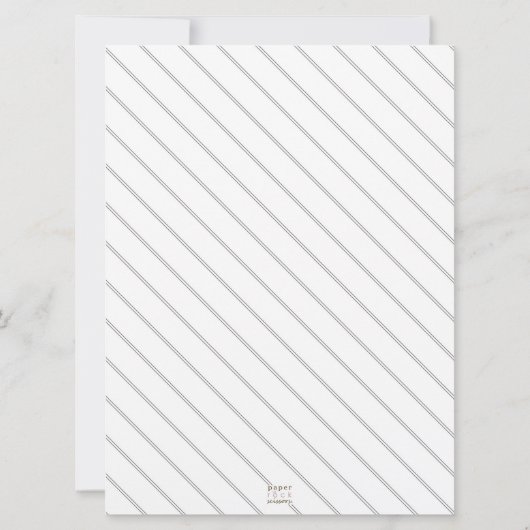 Cecilia: Traditionele bruiloft uitnodiging (zwart) (Achterkant)