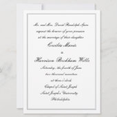 Cecilia: Traditionele bruiloft uitnodiging (zwart) (Voorkant)