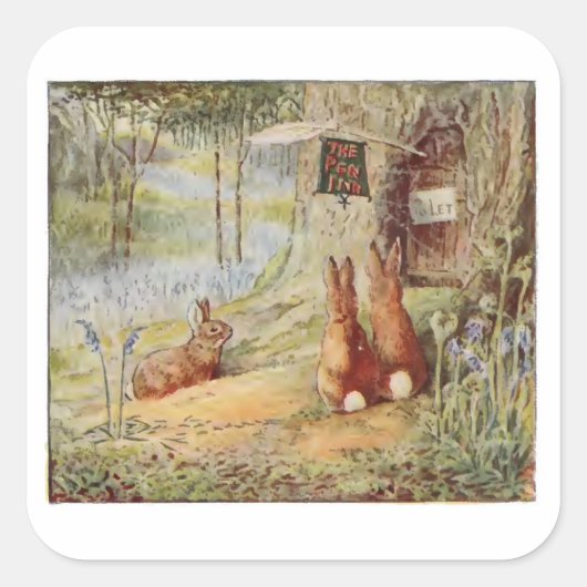 Cecily Parsley's Nursery Rhymes van Beatrix Potter Vierkante Sticker (Voorkant)