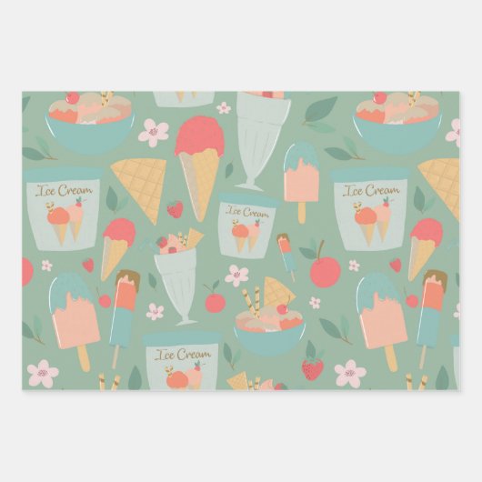 Cecream en Gift Wrap van Berries Inpakpapier Vel (Voorkant 3)