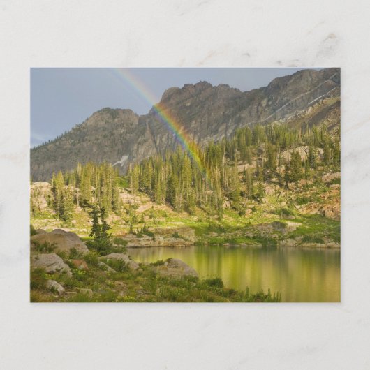 Cecret Lake met regenboog boven Devil's Castle, Briefkaart (Voorkant)