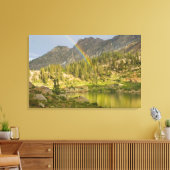 Cecret Lake met regenboog boven Devil's Castle, Canvas Afdruk (Insitu (Woonkamer))