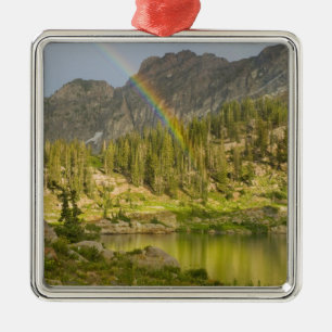 Cecret Lake met regenboog boven Devil's Castle, Metalen Ornament