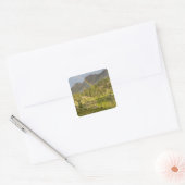 Cecret Lake met regenboog boven Devil's Castle, Vierkante Sticker (Envelop)