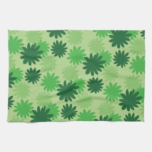 Cecropia Leaf Pattern Green Kitchen Towel Theedoek (Horizontaal)