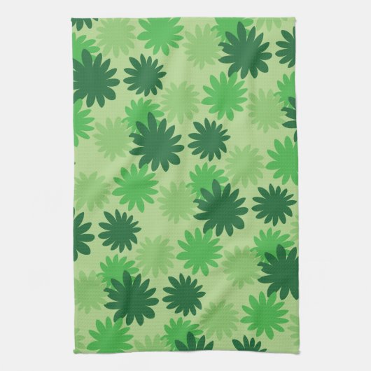 Cecropia Leaf Pattern Green Kitchen Towel Theedoek (Verticaal)
