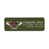 Cecropia Moth-retouradres Etiket (Voorkant)