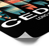Cedar Beach Long Island Surfboard Surfing Retro Poster (Hoek)