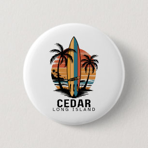 Cedar Beach Long Island surfen surfer _1 Ronde Button 5,7 Cm