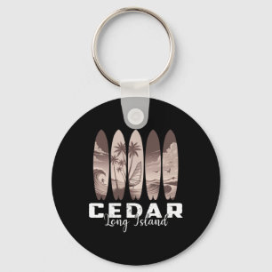 Cedar Beach Long Island Surfplank Mannen Vrouwen S Sleutelhanger