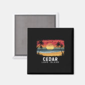 Cedar Beach Long Island Surfplank Strand Magneet (Voorkant / Achterkant)