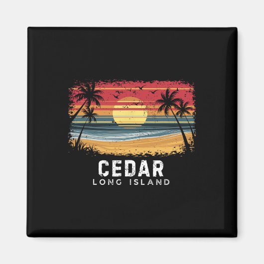 Cedar Beach Long Island Surfplank Strand Magneet (Voorkant)