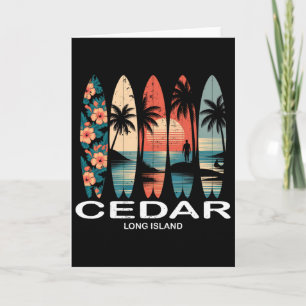 Cedar Beach Long Island Surfplank Surfen Retro Kaart