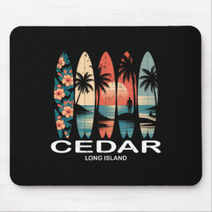 Cedar Beach Long Island Surfplank Surfen Retro Muismat