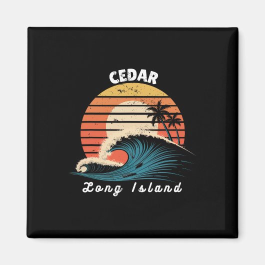 Cedar Beach Long Island Vrouwen Mannen Surfboardin Magneet (Voorkant)