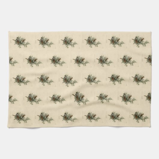 Cedar Bird, Cedar Waxwing Audubon Birds of America Theedoek (Horizontaal)