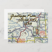 Cedar City UT kaart (Voorkant / Achterkant)
