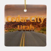 Cedar City UT Keramisch Ornament (Achterkant)