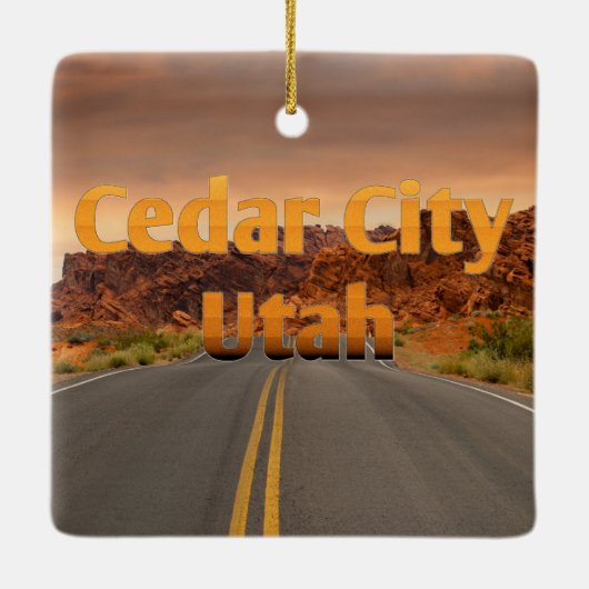 Cedar City UT Keramisch Ornament (Achterkant)
