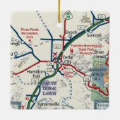 Cedar City Utah Map Keramisch Ornament (Achterkant)