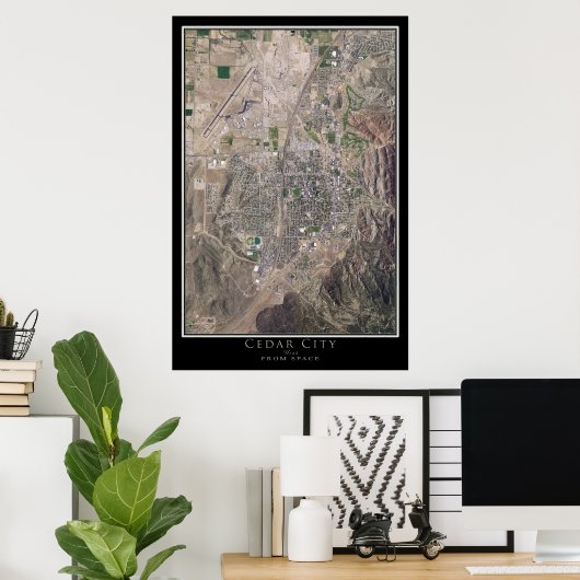 Cedar City Utah Satellite Poster Map (Thuiskantoor)