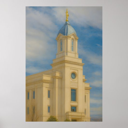 Cedar City Utah Temple Painting™ LDS Art Poster (Voorkant)