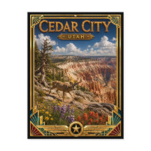 Cedar City Utah Vintage Art Deco Gouden Tijdperk