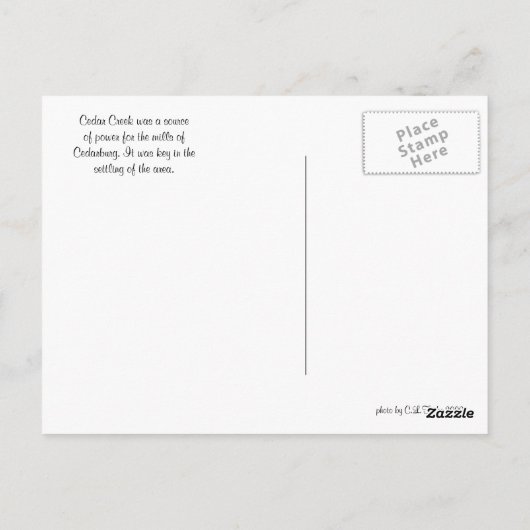 Cedar Creek Interurban Bridge Briefkaart (Achterkant)