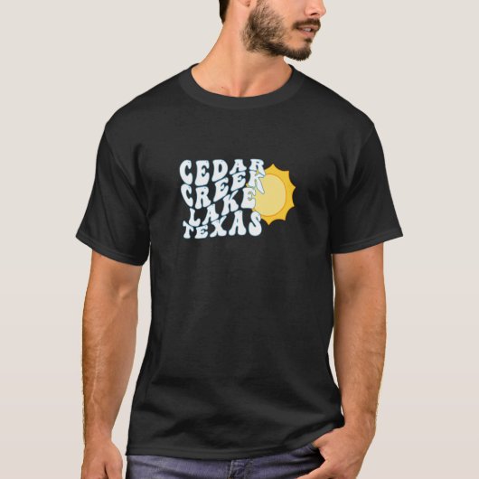Cedar Creek Lake Texas TX Sunrise Vacation Souveni T-shirt (Voorkant)