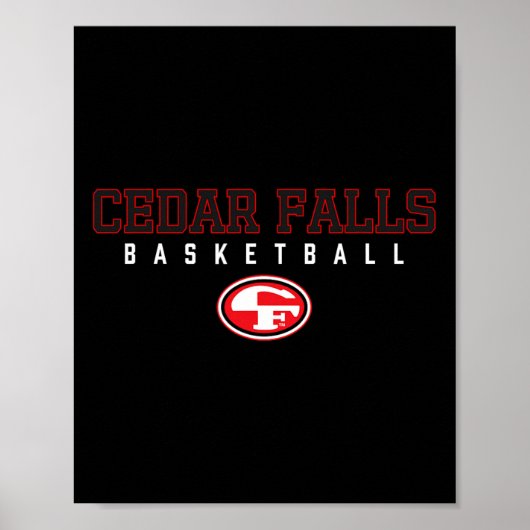 Cedar Falls Tigers Logo Sketll Hs Poster (Voorkant)
