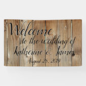 Cedar Fence, Custom Wedding Welcome Spandoek (Horizontaal)